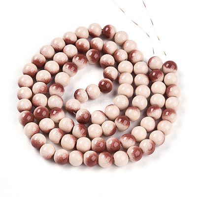 Baking Paint Glass Beads Strands DGLA-N012-10mm-08-1