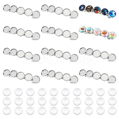 DIY Blank Dome Alligator Hair Clip Making Kit DIY-UN0001-12-1
