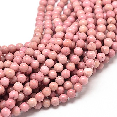 Natural Rhodonite Round Bead Strands G-P072-38-4mm-1