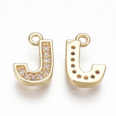 Brass Cubic Zirconia Charms KK-S348-330J-1