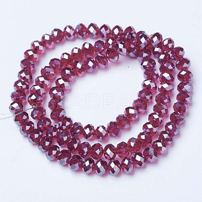 Electroplate Glass Beads Strands X-EGLA-A034-T2mm-A02-1