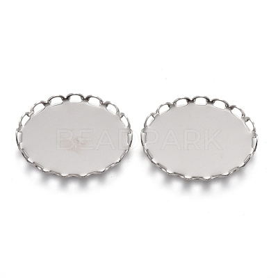 Tarnish Resistant 304 Stainless Steel Cabochon Settings STAS-P249-13A-P-1