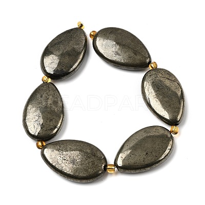 Natural Pyrite Beads Strands G-Z131-B01-02-1