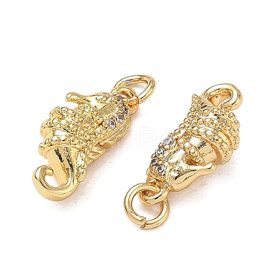 High Polished Ocean Brass Micro Pave Clear Cubic Zirconia Pendants CU-CBAF3CF-02D-01-1
