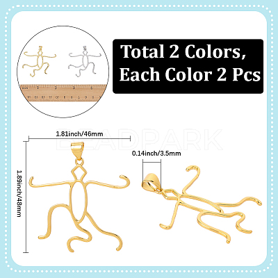 4Pcs 2 Colors Brass Pendants Cabochon Settings FIND-SC0017-24A-1