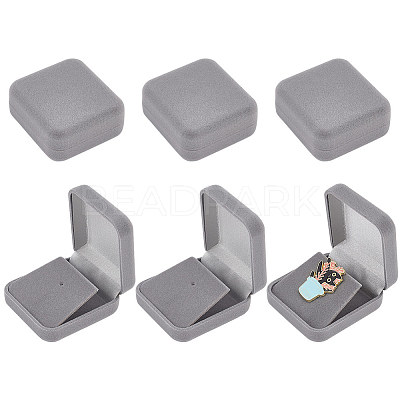 Flocking Plastic Badge Storage Box CON-WH0105-04B-1