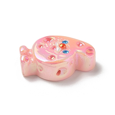 Electroplate Number Theme Resin Beads RESI-Q015-01G-1