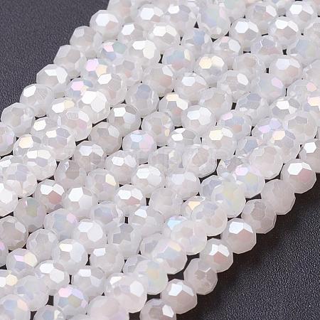 Electroplate Glass Beads Strands EGLA-D021-03-1