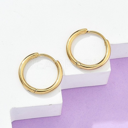 Ion Plating(IP) 304 Stainless Steel Huggie Hoop Earrings X-EJEW-F111A-17mm-G-1