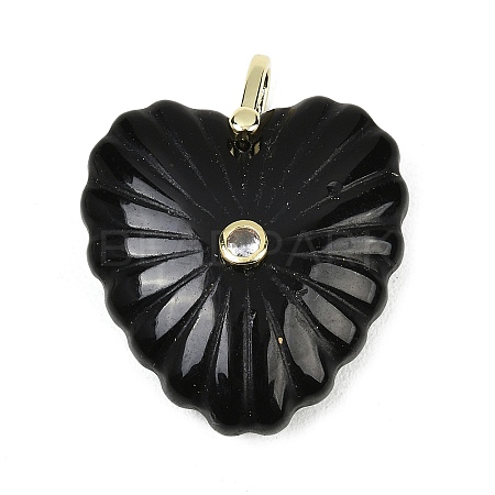Natural Obsidian Carved Pendants G-C276-01G-01-1