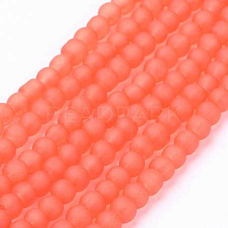 Baking Paint Transparent Glass Bead Strands LS-GLAA-S031-4mm-27-1