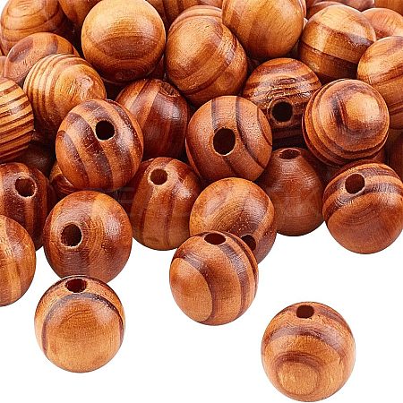 120Pcs Round Natural Wood Beads WOOD-OC0001-85-LF-1
