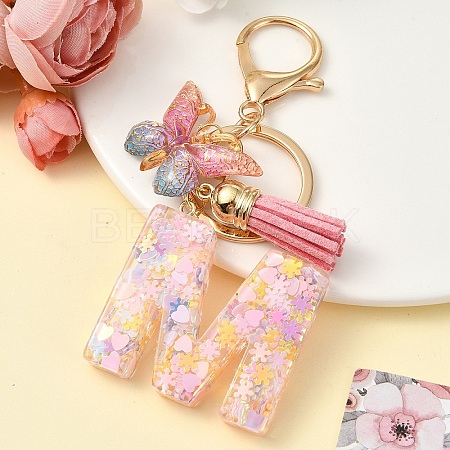 Resin & Acrylic & Faux Suede Tassel Keychain KEYC-YW00124-13-1