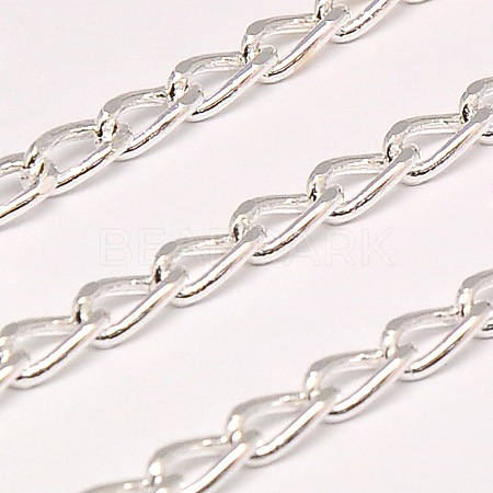 Electroplate Brass Teardrop Twisted Chains Curb Chains CHC-L003B-01S-1