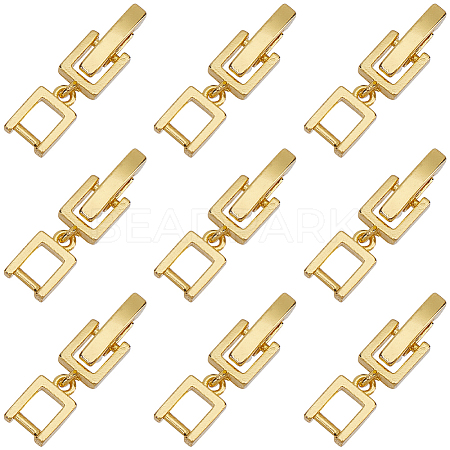 SUNNYCLUE 9Pcs Brass Fold Over Clasps KK-SC0004-06G-1