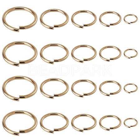 SUNNYCLUE 400Pcs 5 Styles 304 Stainless Steel Open Jump Rings STAS-SC0006-14-1