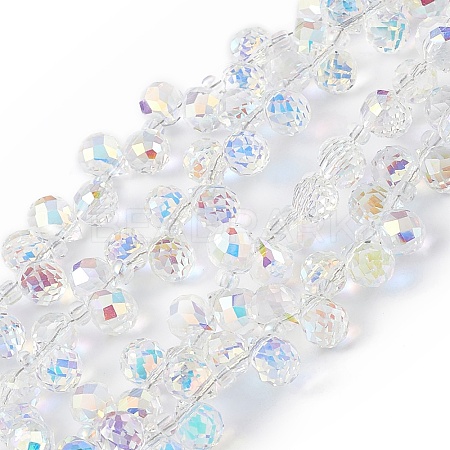 Transparent Electroplate Glass Beads Strands EGLA-F152A-AB02-1