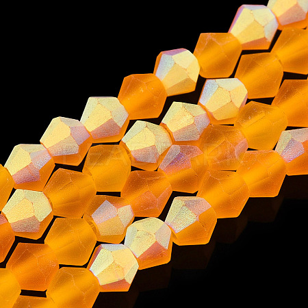 Imitate Austrian Crystal Bicone Frosted Glass Beads Strands EGLA-A039-T4mm-MB23-1