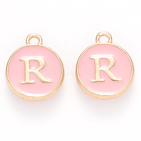 Golden Plated Alloy Enamel Charms X-ENAM-S118-07R-1