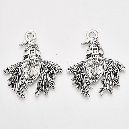 Tibetan Style Alloy Pendants TIBEP-T009-43AS-RS-1