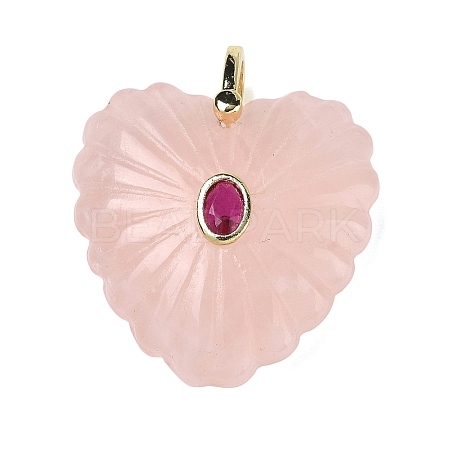 Natural Rose Quartz Carved Pendants G-C276-01G-17-1
