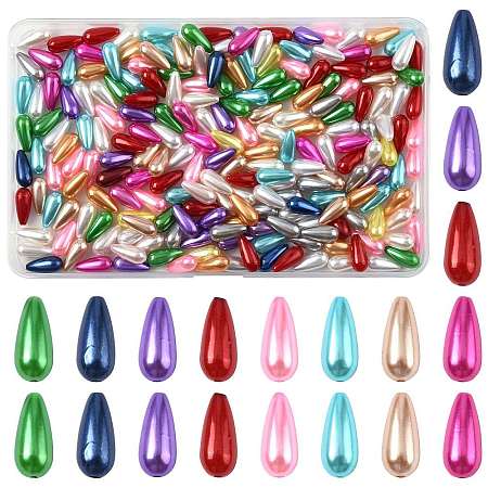 172Pcs 102G ABS Plastic Imitation Pearl Teardrop Beads MACR-FS0002-24-1