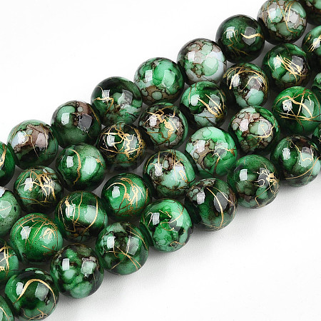 Baking Paint Glass Beads X1-DGLA-N003-10mm-B09-1