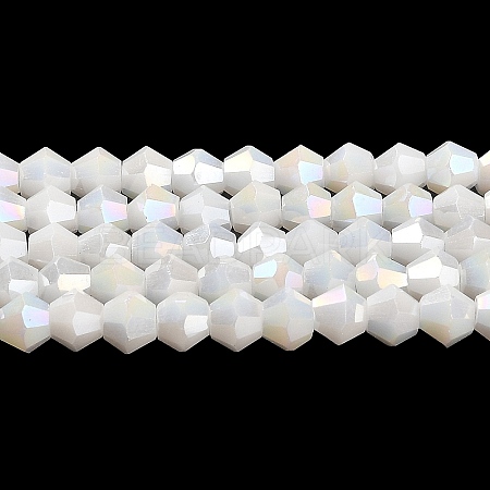 Opaque Solid Color Electroplate Glass Beads Strands EGLA-A039-P4mm-B15-1