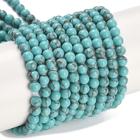 Synthetic Turquoise Beads Strands G-U004-02P-1