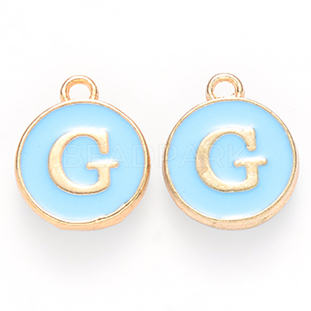 Golden Plated Alloy Enamel Charms ENAM-S118-04G-1