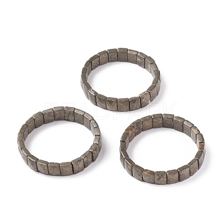 Natural Pyrite Stretch Bracelets BJEW-F406-B12-1