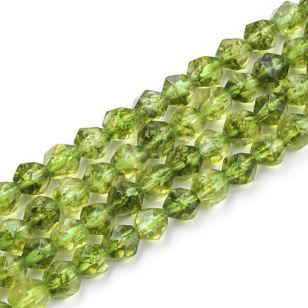 Synthetic Peridot Beads Strands X-G-S149-35-6mm-1