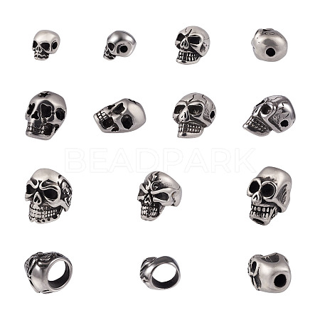 7Pcs 7 Style 304 Stainless Steel Beads FIND-PJ0001-15-1