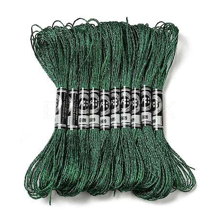 10 Skeins 12-Ply Metallic Polyester Embroidery Floss OCOR-Q057-A15-1