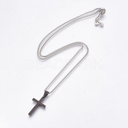 Adjustable 304 Stainless Steel Pendants Necklaces NJEW-JN02247-01-1
