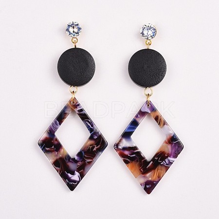 Cellulose Acetate(Resin) Dangle Earrings EJEW-JE03321-02-1
