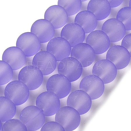 Baking Paint Transparent Glass Bead Strands GLAA-S031-10mm-25-1