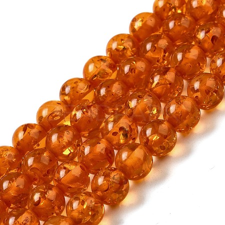 Resin Imitation Amber Beads Strands RESI-Z017-01A-1