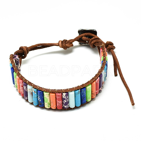 Cowhide Leather Cord Bracelets BJEW-R309-01B-10-1