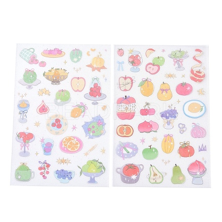 2Pcs 2 Styles PET Self-Adhesive Stickers STIC-P011-A06-1