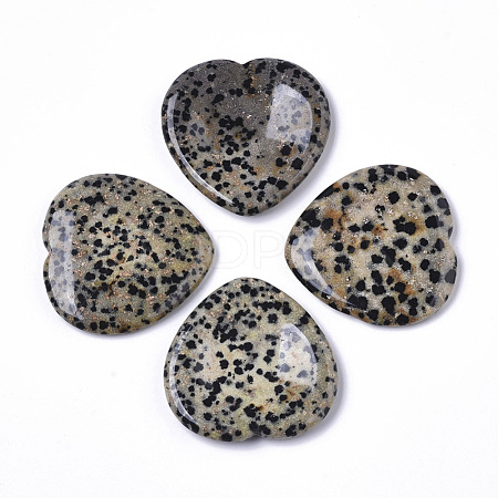 Natural Dalmatian Jasper Thumb Worry Stone G-N0325-01C-1