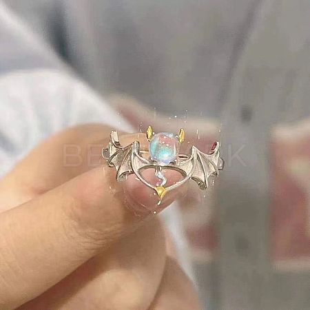 Adjustable Alloy and Glass Cuff Rings FS-WG0ACF8-02-1