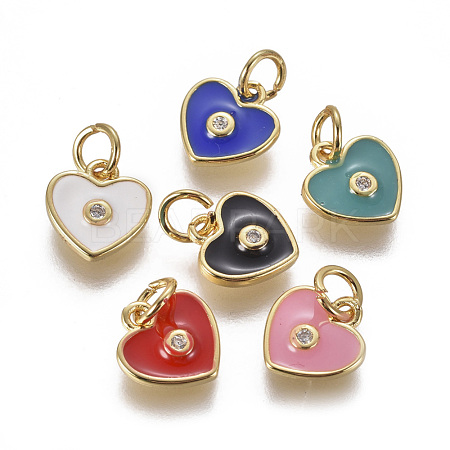 Brass Micro Pave Cubic Zirconia Pendants ZIRC-I026-06G-1