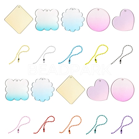 20Pcs 10 Style Acrylic Blank Pendants DIY-CJC0002-012-1