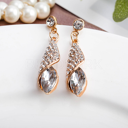 Alloy Rhinestone Dangle Stud Earrings FS-WGDE5F6-01-1