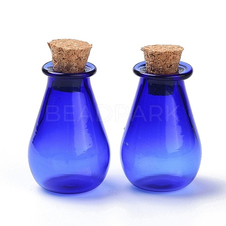 Glass Cork Bottles Ornament LS-AJEW-O032-02A-1