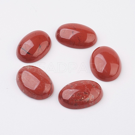 Natural Red Jasper Flat Back Cabochons G-G741-30x40mm-11-1