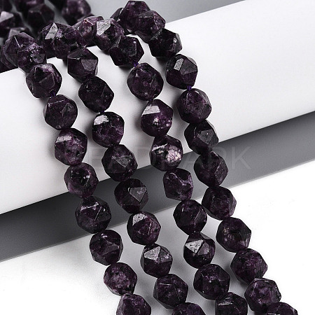 Dyed Natural Sesame Jasper Beads Strands G-T139-8mm-47K-1