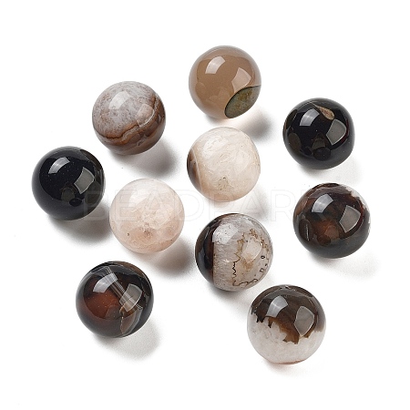 Natural Agate Sphere Beads G-G129-01-1