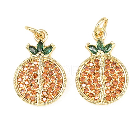 Brass Micro Pave Cubic Zirconia Charms KK-C250-03B-1